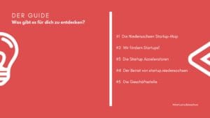 Inhaltsübersicht des Startup-Guide Gliederung