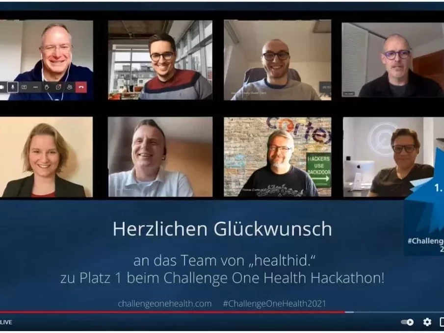 Das Siegerteam des One Health Hackathons 2021 
