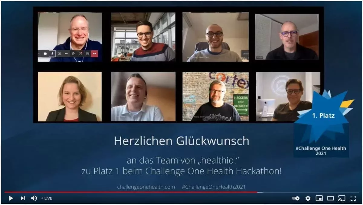Das Siegerteam des One Health Hackathons 2021 