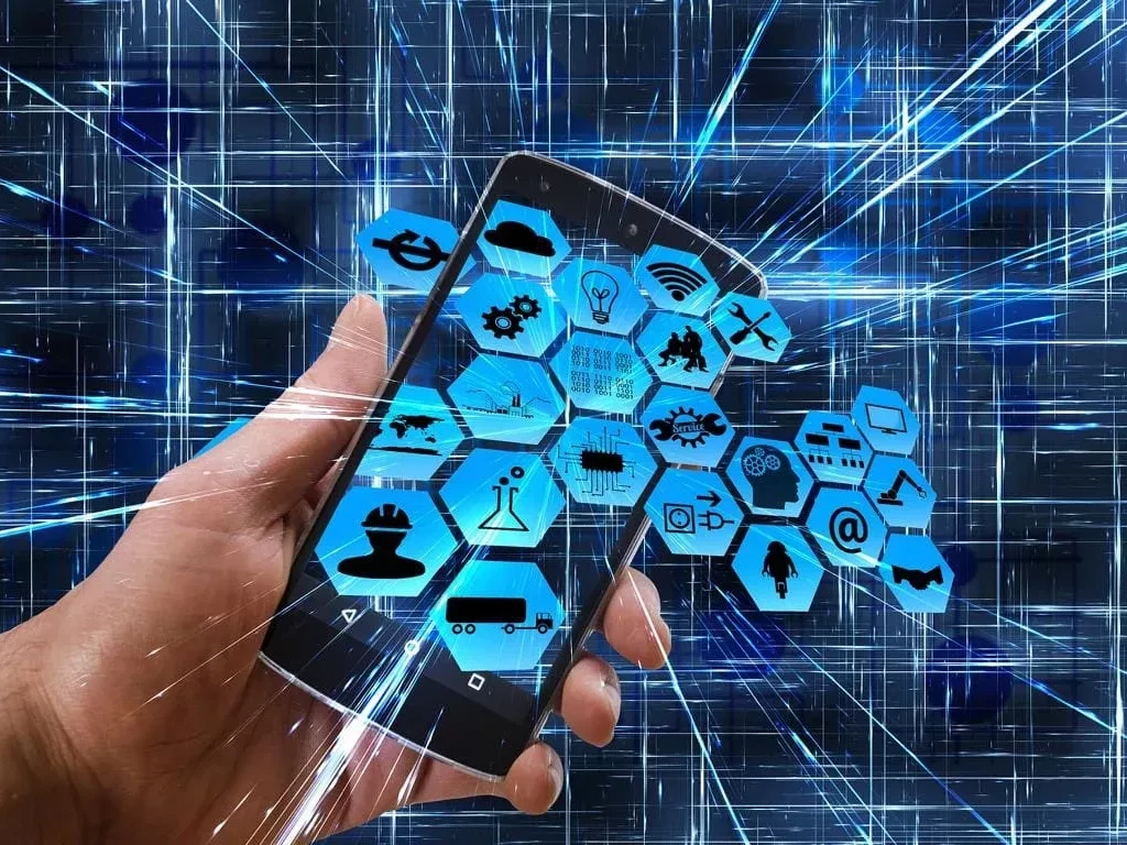 Mehrere Icons, die verschiedene Sektoren im Hightech-Bereich darstellen.