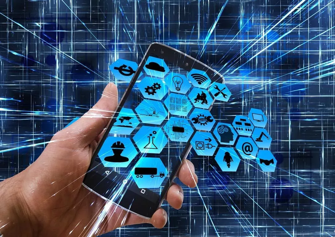 Mehrere Icons, die verschiedene Sektoren im Hightech-Bereich darstellen.