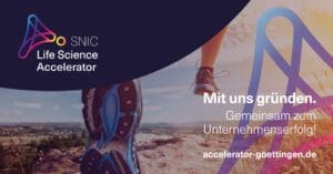 Banner SNIC mit Unternehmensmotto "Mit uns gründen."