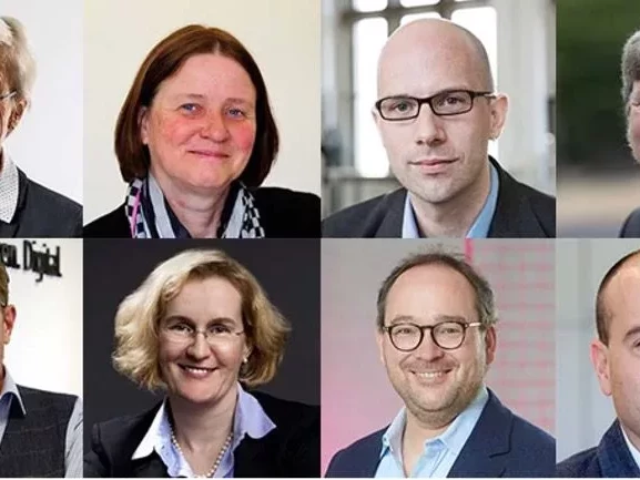 Die Board-Mitglieder, von oben links nach rechts: Dr. Sabine Johannsen, Prof. Dr. Frauke Alves, Dr. Martin Berger, Prof. Dr. Stefan Dübel, Stefan Muhle, Prof. Dr. Stefanie Heiden, Marco Janezic und Prof. Dr. Dr. Thomas Thum.