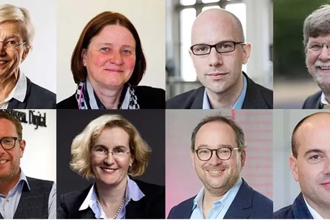 Die Board-Mitglieder, von oben links nach rechts: Dr. Sabine Johannsen, Prof. Dr. Frauke Alves, Dr. Martin Berger, Prof. Dr. Stefan Dübel, Stefan Muhle, Prof. Dr. Stefanie Heiden, Marco Janezic und Prof. Dr. Dr. Thomas Thum.