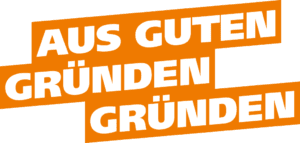 Schriftzug: "Aus guten Gründen gründen"