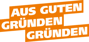 Schriftzug: "Aus guten Gründen gründen"