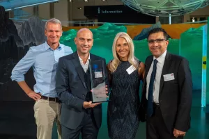 v.l.: Dr. Peter Ruile (Vice President Business Development & Licensing), Prof. Dr. Dr. Thomas Thum (CSO), Dr. Claudia Ulbrich (CEO), Dr. Rahul Agrawal (CMO).