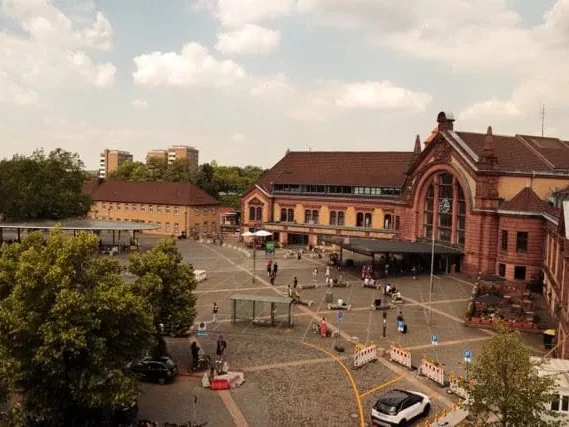 Der Bahnhof in Osnabrück von oben