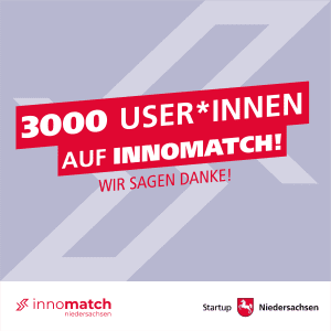 Grafik: 3000 User*innen auf innomatch. Wir sagen Danke!
