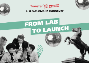 Grafik mit Schriftzug "From Lab to Launch"