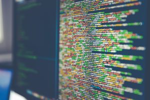 Digitaler Code in einem Texteditor