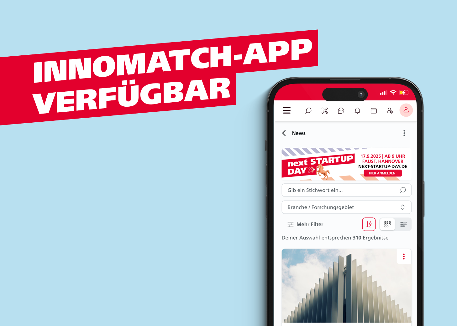 Grafik innomatch App Verfügbar